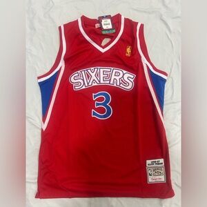 Allen Iverson Mitchell & Ness Red Hardwood Classics Jersey